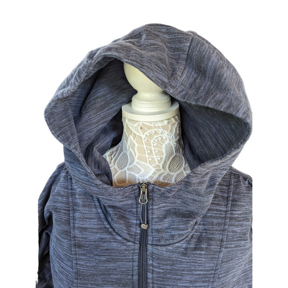Athleta Tiger Terry Hoodie Front Zip Deep Indigo Blue Jacket - Picture 3 of 10